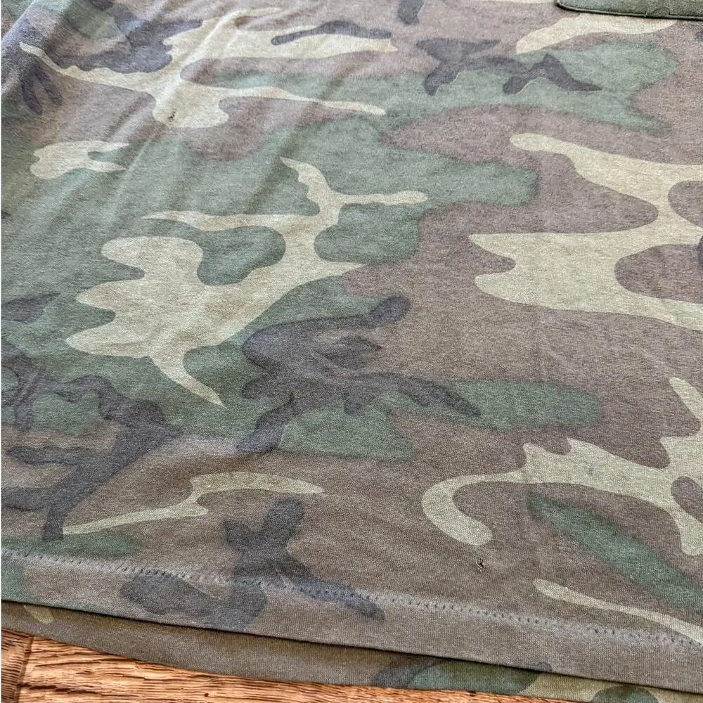 Vintage 80s Woodland Camouflage Tee Shirt - Picture 3 of 8